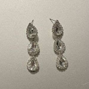 Pear Shaped Crystal Dangle Earrings